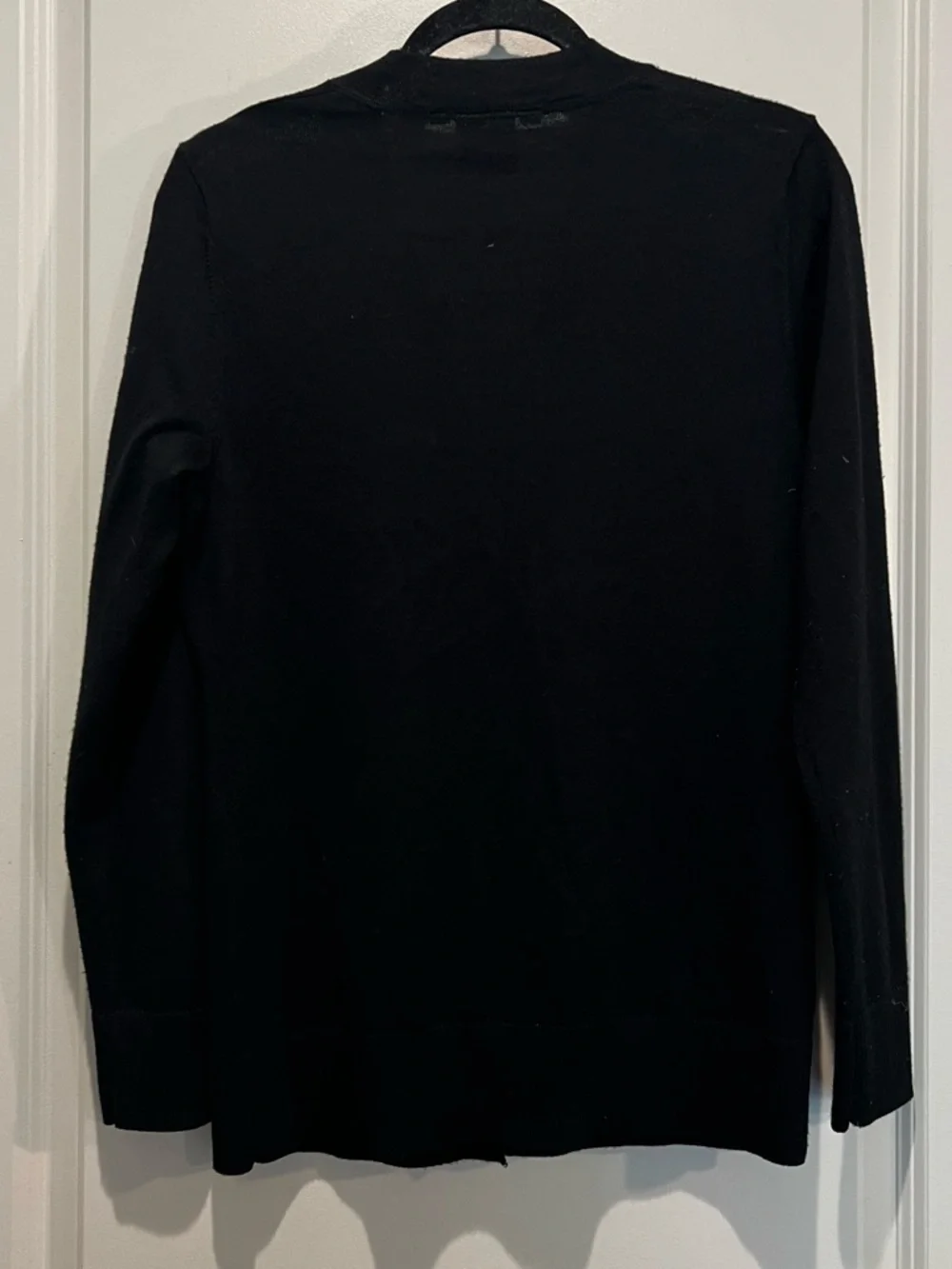 Tory Burch Black Merino Wool Logo Button Cardigan Size M